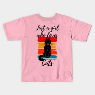 Just a Girl Who Loves Cats Kids T-Shirt